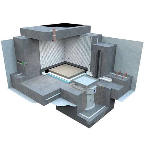 3D drawing of a complete waterproofing system